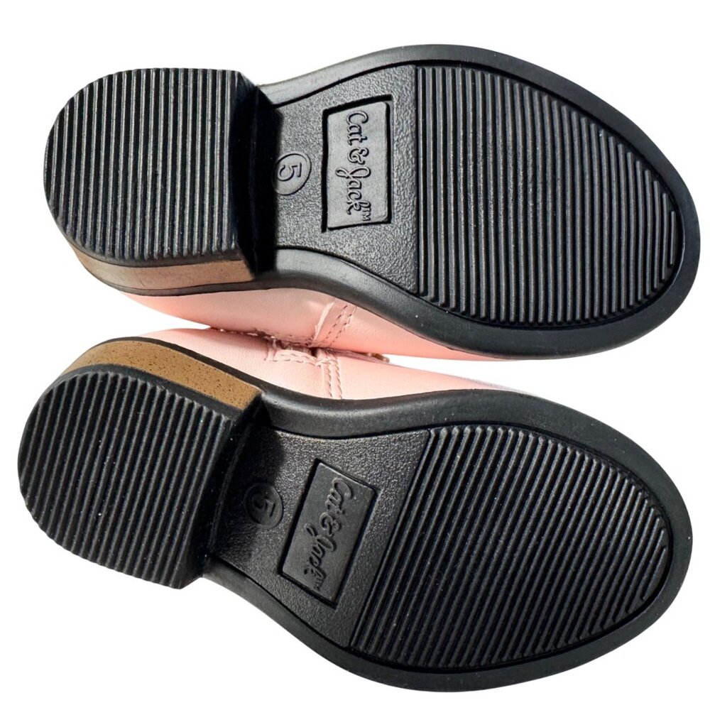 Cat & Jack Girls Butterfly Pink Gracie Boots size 5 Faux Leather Strappy Zip New - Picture 6 of 15